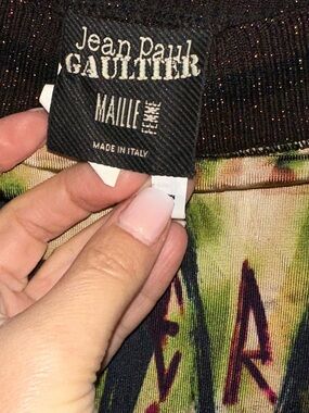 Jean Paul Gaultier Multicolor Graphic Knit Top - Green & Black